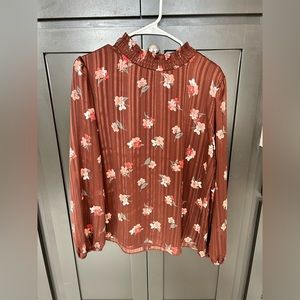 Shiny Bronze Floral Ann Taylor Top